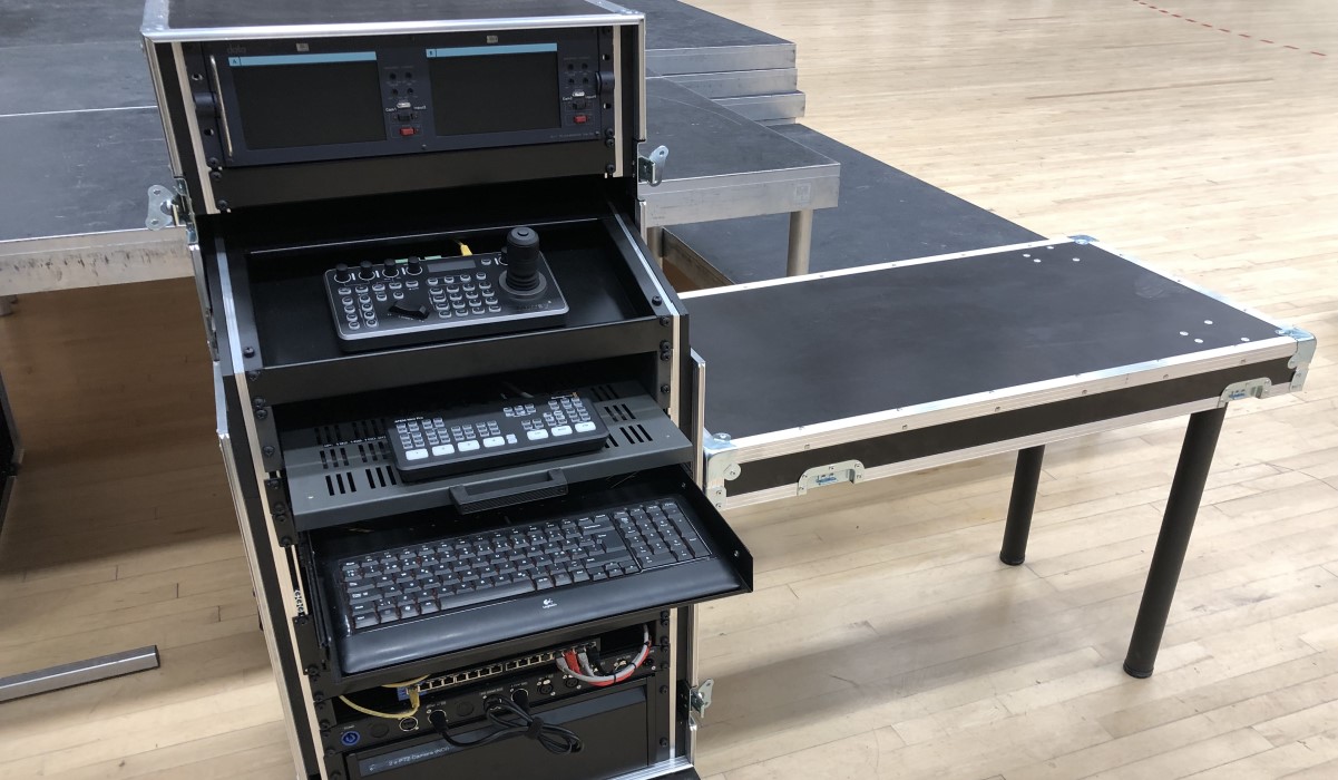 Leje komplet streaming-rack med robotkameraer